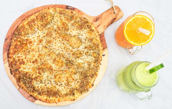 Zatar Cheese on top Manoosh and Juice