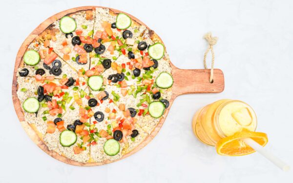 Zatar, Veggies and Yogurt Manoosh